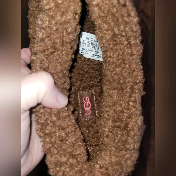 UGG Tazz Braid platform slippers Curly Brown Fuzzy Mules Clogs Womens Sz 12 Nwob